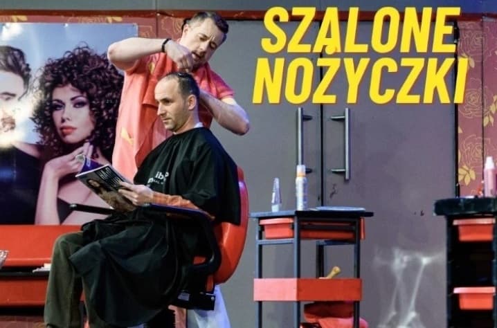 Grafika spektaklu Szalone Nożyczki