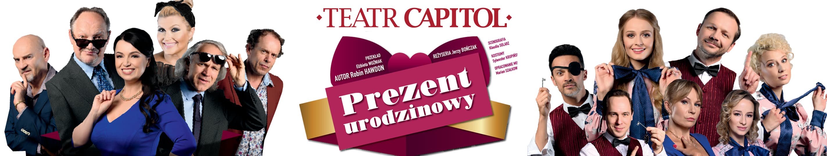 Baner promocyjny spektaklu Prezent urodzinowy