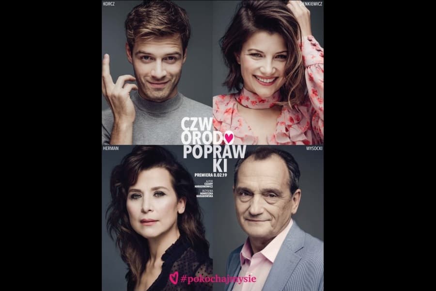 Grafika spektaklu Czworo do poprawki